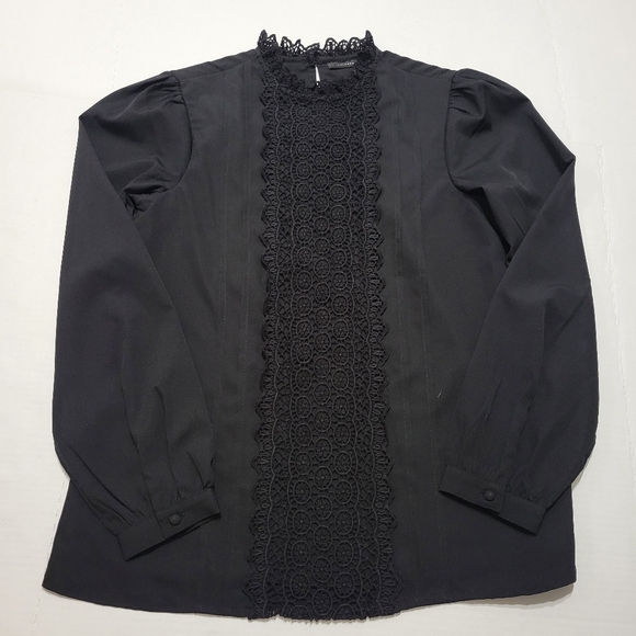 HALOGEN black long sleeve top sz xs - Picture 2 of 14